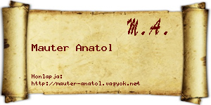 Mauter Anatol névjegykártya